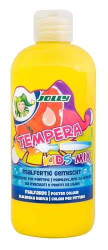JOLLY Tempera Kids Mix Malfarbe, Flüssigfarbe, 0,5L Flasche Hellgelb, leuchtende und deckende Farben, unverdünnt oder mit Wasser vermalbar, auf allen Materialien anwendbar JOLLY Tempera Kids Mix Malfarbe, Flüssigfarbe, 0,5L Flasche Hellgelb, leuchtende und deckende Farben, unverdünnt oder mit Wasser vermalbar, auf allen Materialien anwendbar von JOLLY