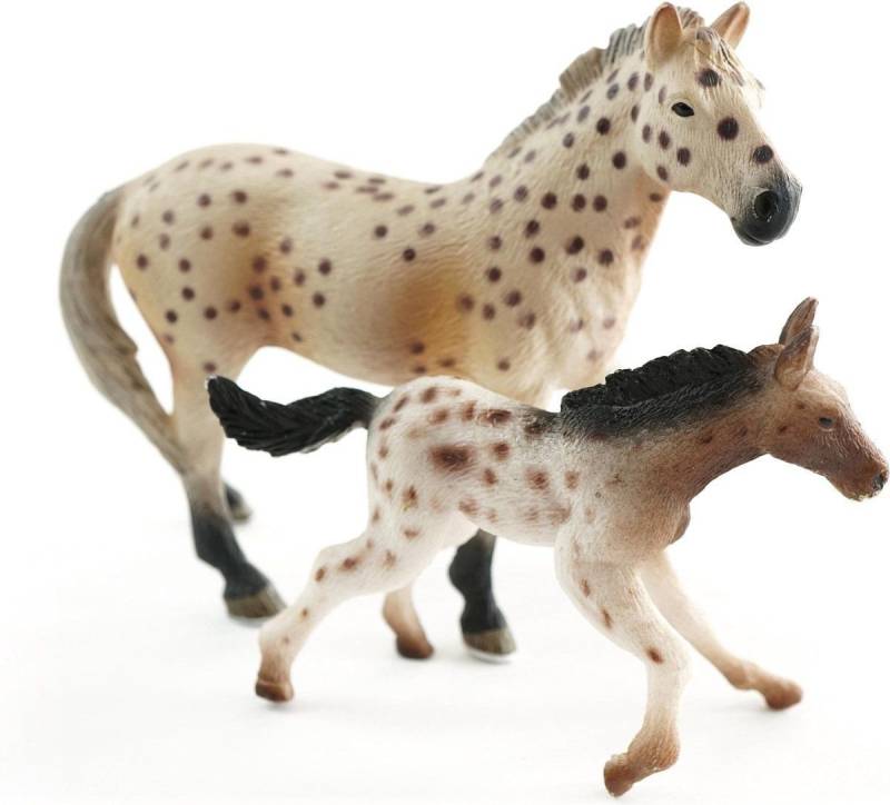 JOLLY Tierfigur Knapstrupper Pferd mit Fohlen und Zaun Realistisches Spielset von JOLLY