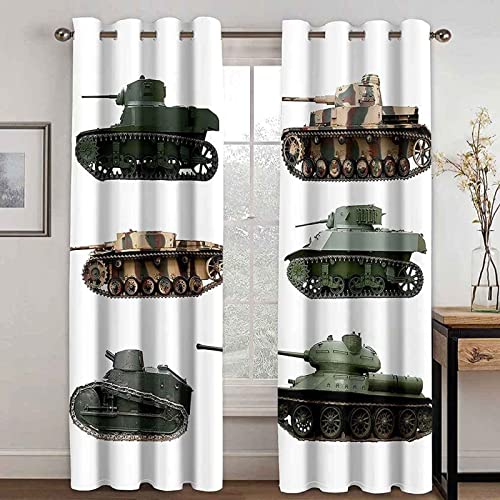 JOMAKE Panzer Militärisches Thema Vorhang Blickdicht 3D Drucken Vorhänge Wärmeisolierend Gardinen Wohnzimmer 2er Set, Verdunkelungsvorhänge mit Ösen Schlafzimmer Deko Gardine 2 x 60 x 150 cm(B X H) JOMAKE Panzer Militärisches Thema Vorhang Blickdicht 3D Drucken Vorhänge Wärmeisolierend Gardinen Wohnzimmer 2er Set, Verdunkelungsvorhänge mit Ösen Schlafzimmer Deko Gardine 2 x 60 x 150 cm(B X H) von JOMAKE