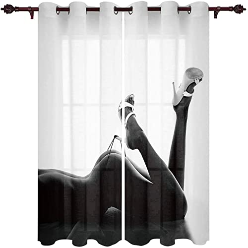 JOMAKE Sexy Schönheit Vorhang 3D Sexy Blickdicht Gardinen mit Ösen 2 Stück Verdunkelungsvorhänge Junge Mädchen Vorhang Verdunkelung Wärmeisolierend Schlafzimmer Gardine 2 x 117 x 183 cm（B X H） von JOMAKE