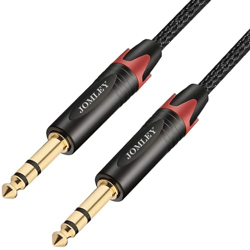 JOMLEY 1/4 TRS Kabel, Nylon Braid Heavy Duty 1/4 Zoll bis 1/4 Zoll TRS Stereoklinke Symmetrischer Audiopfad Kabelverbindungskabel -5 Meters von JOMLEY