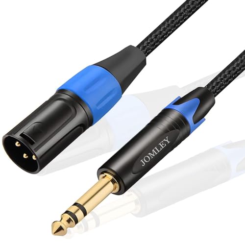 JOMLEY XLR auf 6,35 mm Kabel, Symmetrisches 6,35 mm TRS auf XLR Stecker Stereokabel, Nylongeflecht 6,35 mm TRS auf 3-Polig XLR Stecker Verbindungsmikrofonkabel - 1 Meter von JOMLEY