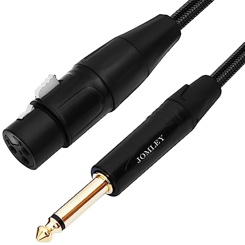 JOMLEY XLR auf klinke 6,35mm, Weiblich XLR klinke zu 6,35mm TS Mono Kabel, Unsymmetrische XLR Mikrofon Kabel, Nylon Braid Weiblich XLR zu 6,35mm mikrofon kabel - 3 M von JOMLEY