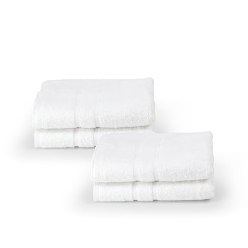 JONA SLEEP® Basic Handtuch Set 4 Stück (50x100 cm) | 100% Baumwolle, Walkfrottier 450 g/m² | schnelltrockenend, saugstark & antibakteriell - 150 Wäschen Garantie von JONA SLEEP