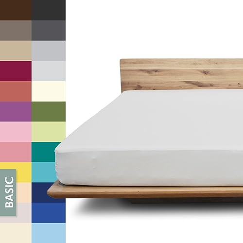 JONA SLEEP® Basic Spannbettlaken (140-160 x 200-220 cm) Zuverlässiges Spannbetttuch - 190 g/m² - hält über 100 Wäschen Stand | Öko-Tex 100 Standard (Chrom) von JONA SLEEP