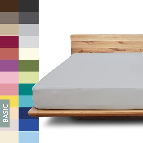 JONA SLEEP® Basic Spannbettlaken (140-160 x 200-220 cm) Zuverlässiges Spannbetttuch - 190 g/m² - hält über 100 Wäschen Stand | Öko-Tex 100 Standard (Grafit) von JONA SLEEP