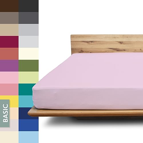 JONA SLEEP® Basic Spannbettlaken (140-160 x 200-220 cm) Zuverlässiges Spannbetttuch - 190 g/m² - hält über 100 Wäschen Stand | Öko-Tex 100 Standard (Rosenholz) von JONA SLEEP