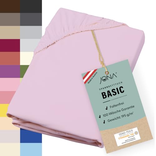 JONA SLEEP® Basic Spannbettlaken (140-160 x 200-220 cm) Zuverlässiges Spannbetttuch - 190 g/m² - hält über 100 Wäschen Stand | Öko-Tex 100 Standard (Rosenholz) von JONA SLEEP