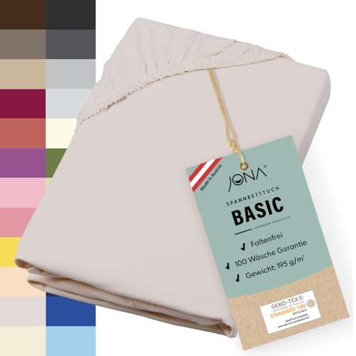 JONA SLEEP® Basic Spannbettlaken (140-160 x 200-220 cm) Zuverlässiges Spannbetttuch - 190 g/m² - hält über 100 Wäschen Stand | Öko-Tex 100 Standard (Kiesel) von JONA SLEEP