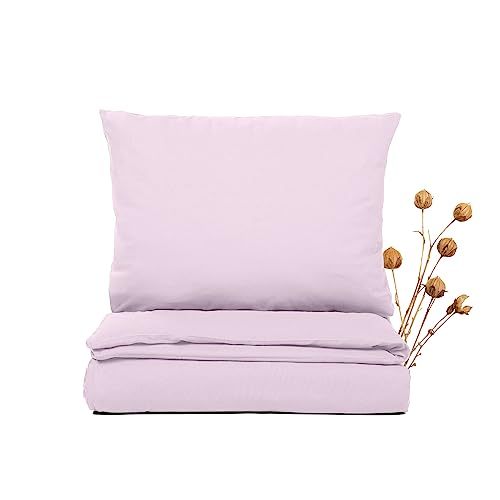 JONA SLEEP® Premium Leinen Bettwäsche (135 x 200 cm) - 50% Leinen, 50% Baumwolle - hochwertige Verarbeitung | atmunsaktiv, raumfluftregulierend | schadstoffgeprüft (Lavendel) von JONA SLEEP