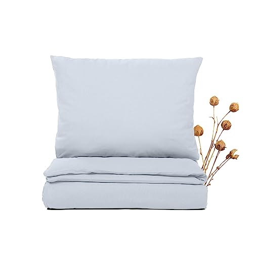 JONA SLEEP® Premium Leinen Bettwäsche (155 x 220 cm) - 50% Leinen, 50% Baumwolle - hochwertige Verarbeitung | atmunsaktiv, raumfluftregulierend | schadstoffgeprüft (bleu) von JONA SLEEP
