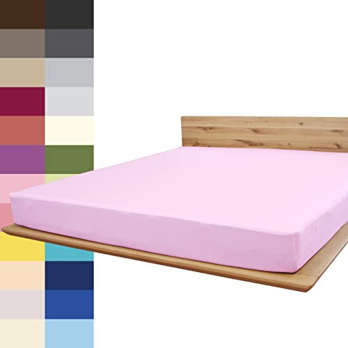 JONA SLEEP® Spann-Bettlaken (180-200 x 200 cm) Premium Spannbettlaken - 220gm² - hält über 150 Wäschen Stand | ÖKO-TEX 100 (Rosenholz) von JONA SLEEP