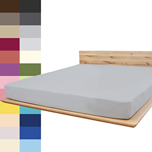 JONA SLEEP® Spann-Bettlaken (90-100 x 200 cm) Premium Spannbettlaken - 220gm² - hält über 150 Wäschen Stand | ÖKO-TEX 100 (Grafit) von JONA SLEEP