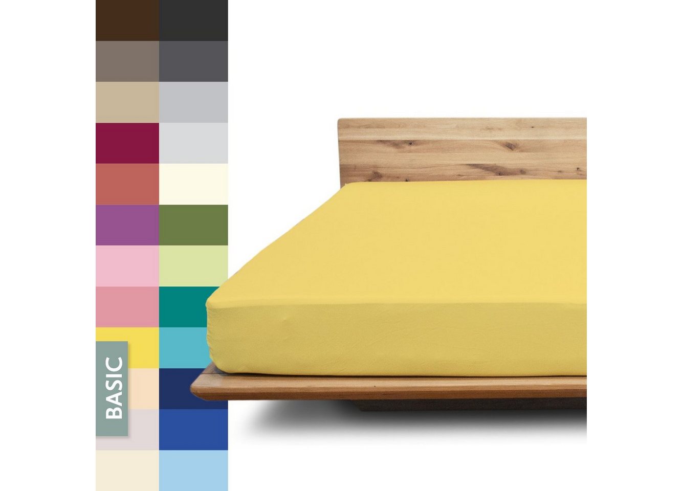 Spannbettlaken Basic, JONA SLEEP, Gummizug: 97% Baumwolle, rundum - robuster Multi-Stretch Gummi, wirft keine Falten, optimale Passform, Made in Austria, Bettlaken von JONA SLEEP