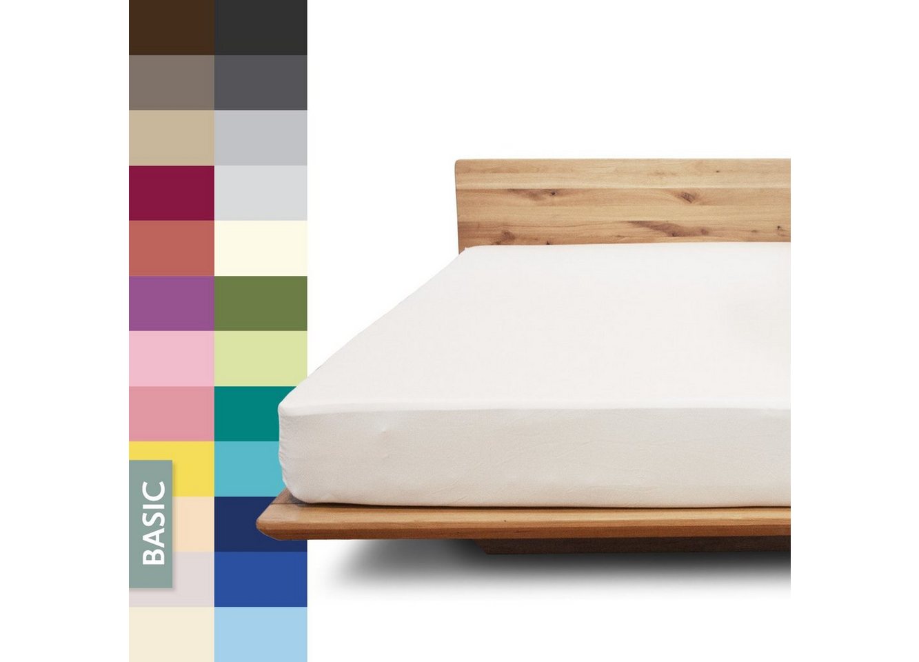 Spannbettlaken Basic, JONA SLEEP, Gummizug: 97% Baumwolle, rundum - robuster Multi-Stretch Gummi, wirft keine Falten, optimale Passform, Made in Austria, Bettlaken von JONA SLEEP