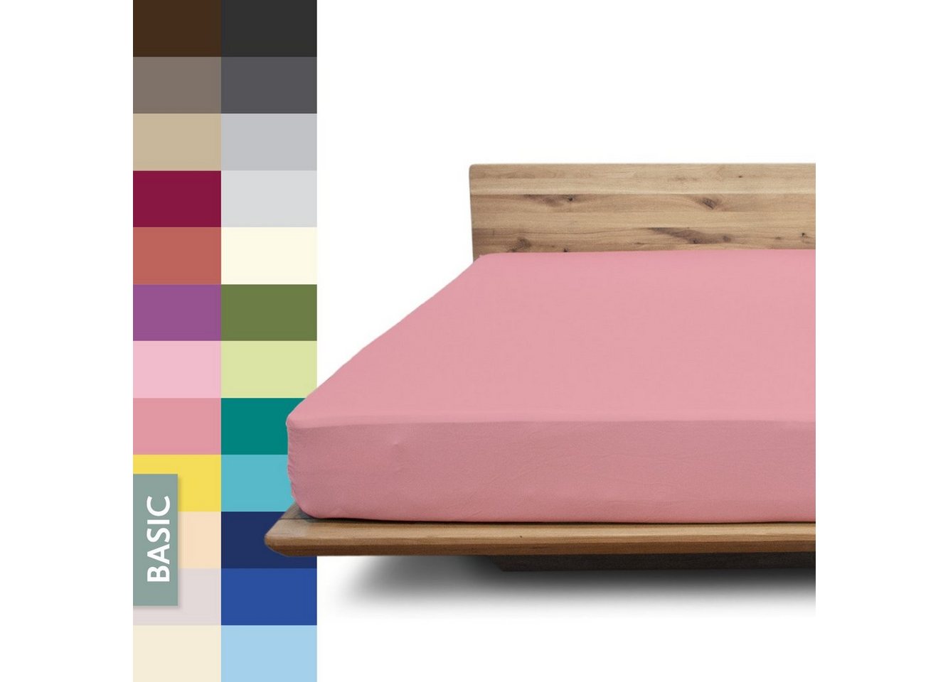 Spannbettlaken Basic, JONA SLEEP, Gummizug: 97% Baumwolle, rundum - robuster Multi-Stretch Gummi, wirft keine Falten, optimale Passform, Made in Austria, Bettlaken von JONA SLEEP