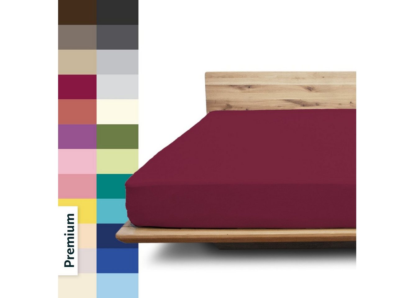 Spannbettlaken Premium, JONA SLEEP, Gummizug: 95 % Baumwolle, rundum - robuster Multi-Stretch Gummi, wirft keine Falten und verrutscht nicht - optimale Passform, Bettlaken von JONA SLEEP