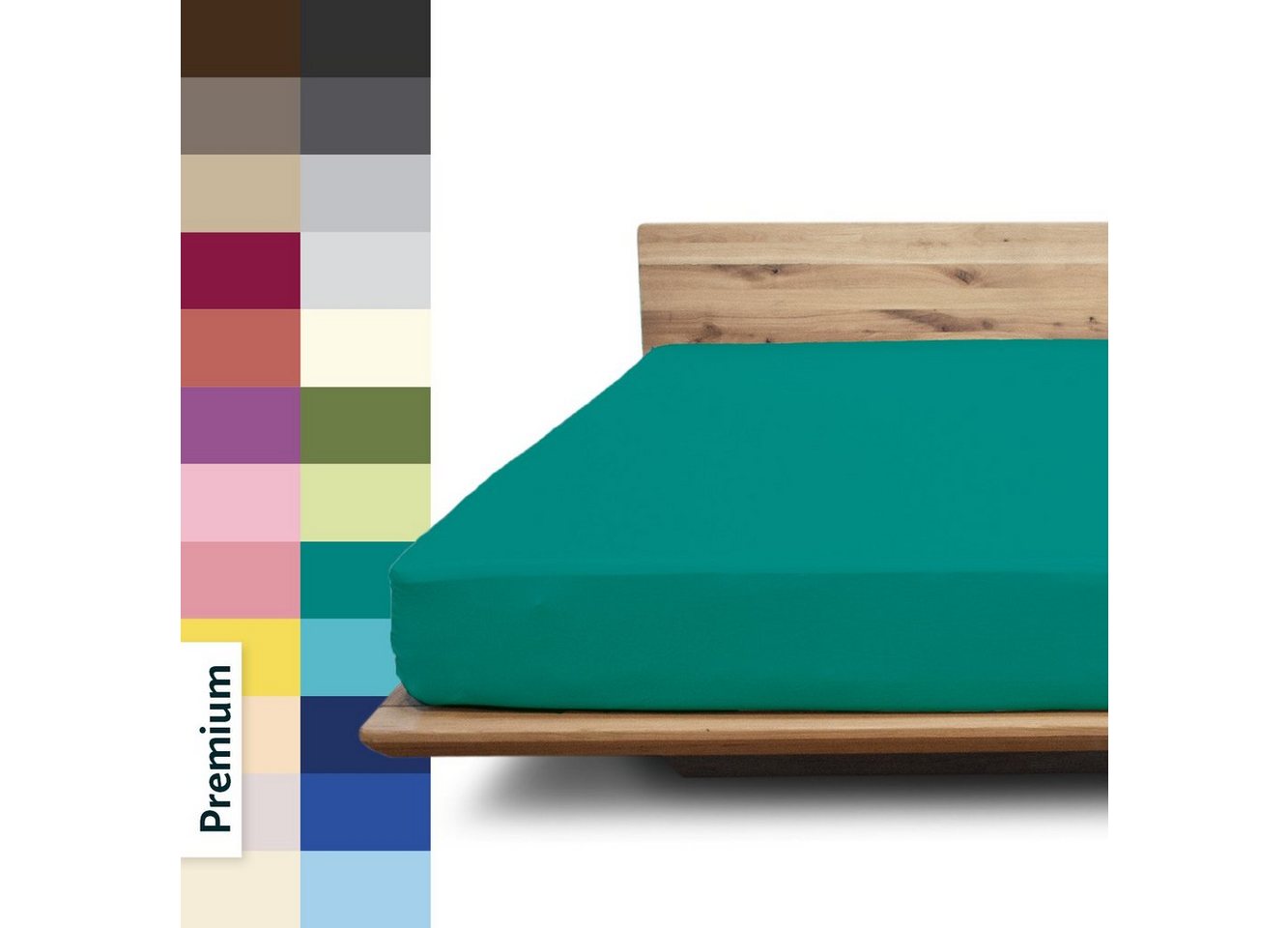 Spannbettlaken Premium, JONA SLEEP, Gummizug: 95 % Baumwolle, rundum - robuster Multi-Stretch Gummi, wirft keine Falten und verrutscht nicht - optimale Passform, Bettlaken von JONA SLEEP