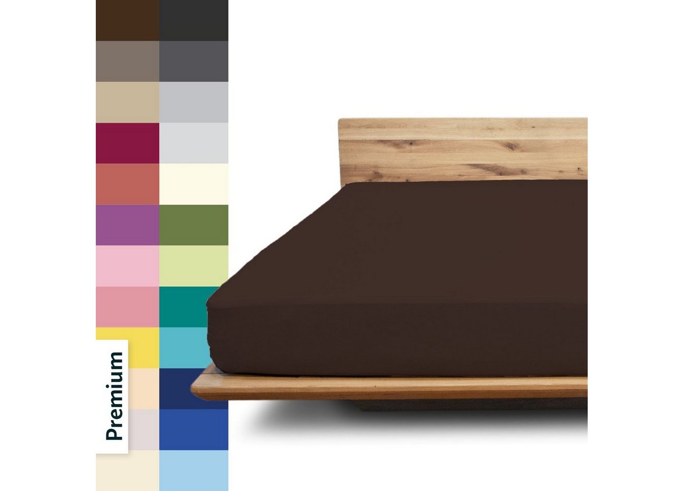 Spannbettlaken Premium, JONA SLEEP, Gummizug: 95 % Baumwolle, rundum - robuster Multi-Stretch Gummi, wirft keine Falten und verrutscht nicht - optimale Passform, Bettlaken von JONA SLEEP