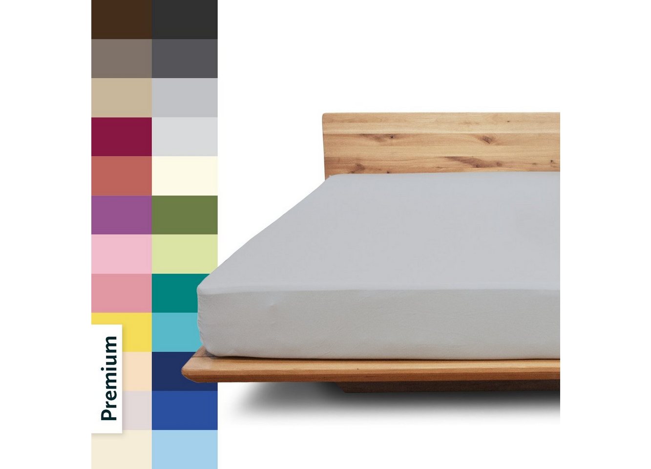 Spannbettlaken Premium, JONA SLEEP, Gummizug: 95 % Baumwolle, rundum - robuster Multi-Stretch Gummi, wirft keine Falten und verrutscht nicht - optimale Passform, Bettlaken von JONA SLEEP