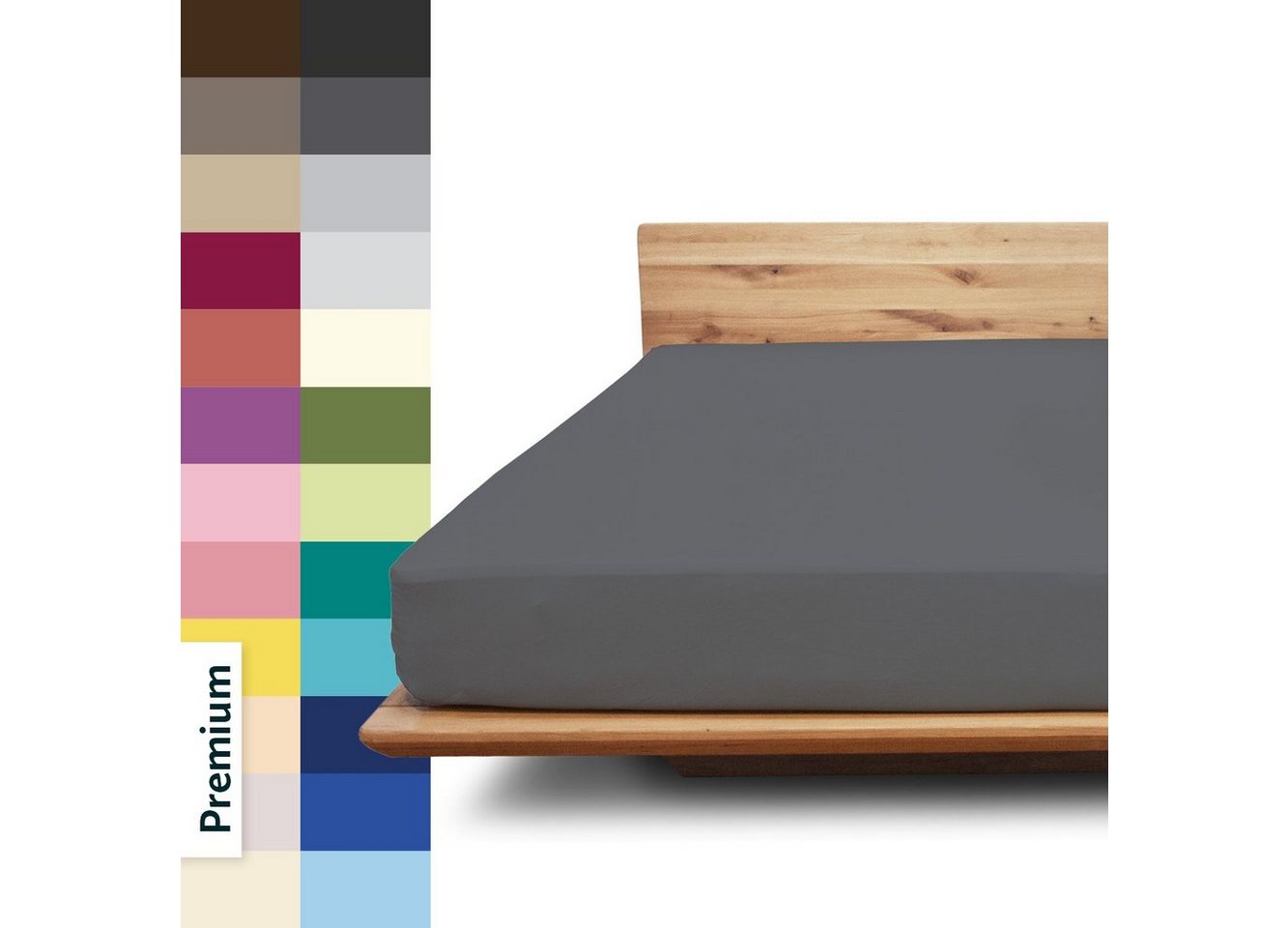 Spannbettlaken Premium, JONA SLEEP, Gummizug: 95 % Baumwolle, rundum - robuster Multi-Stretch Gummi, wirft keine Falten und verrutscht nicht - optimale Passform, Bettlaken von JONA SLEEP