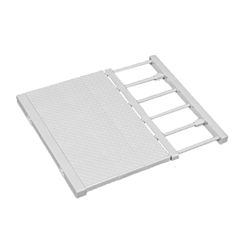 JONASHER Ausziehbares Schrankregal Spannstange Verstellbarer Kleiderbügel DIY Schrank Aufbewahrung Halter Kleiderschrank Organizer Trennwände Schuhregal 41 cm Breite für Badezimmer Küche - Weiß von JONASHER