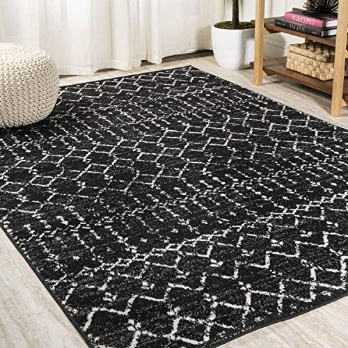 Jonathan Y MOH101D-3 marokkanischer Hype Boho-Teppich, Vintage, Diamant, Schwarz/Elfenbein, 91 x 152 cm, für Schlafzimmer, Wohnzimmer, fusselfrei von JONATHAN Y