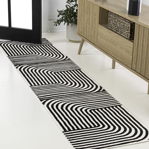 JONATHAN Y SCN101G-28 Odense Hoch-/Tief-Läufer, minimalistischer Winkel, geometrisch, schwarz/weiß, 60 x 240 cm, fusselfrei, schmutzabweisend, einfache Reinigung, für Schlafzimmer, Wohnzimmer, Küche JONATHAN Y SCN101G-28 Odense Hoch-/Tief-Läufer, minimalistischer Winkel, geometrisch, schwarz/weiß, 60 x 240 cm, fusselfrei, schmutzabweisend, einfache Reinigung, für Schlafzimmer, Wohnzimmer, Küche von JONATHAN Y