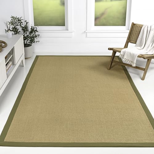 Jonathan Y KTN100E-3 Camden Farmhouse Cottage Bordüre Jute Indoor Area Rug Bohemian Easy Cleaning Bedroom Kitchen Living Room Non Shedding, Natur/Olive, 0.9 m x 1.5 m Jonathan Y KTN100E-3 Camden Farmhouse Cottage Bordüre Jute Indoor Area Rug Bohemian Easy Cleaning Bedroom Kitchen Living Room Non Shedding, Natur/Olive, 0.9 m x 1.5 m von JONATHAN Y