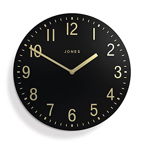 JONES CLOCKS® Chilli Konvexe Wanduhr - Runde Konvexe Uhr - Freiliegende Wanduhr - Moderne Wanduhr - Minimale Wanduhr - Einzigartige Uhr - Perfekt als Küchenuhr - 30 cm Uhr (Mattschwarz) von JONES CLOCKS