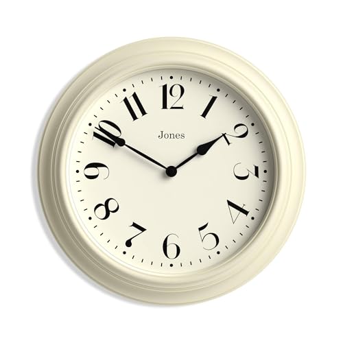 JONES CLOCKS® Fenchurch wanduhr | Große Klassische runde Uhr | 40cm | Creme | Elegantes dekoratives Design, ideal für die küche, das Wohnzimmer oder das Schlafzimmer von JONES CLOCKS