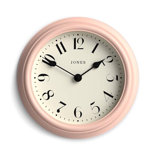 JONES CLOCKS® Frieze wanduhr | Kleine Elegante Klassische runde Uhr | 23cm | Rosa | Hübsches Design, ideal für küche, Wohnzimmer, Schlafzimmer, große oder kleine räume von JONES CLOCKS