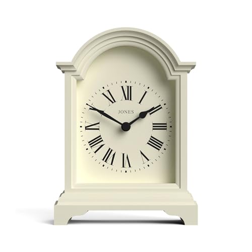 JONES CLOCKS® Bistro kaminuhr | Klassisches Design Einer Arch top Carriage Uhr | Blasscreme | Zeitgenössischer klassischer Stil für kaminsims, Schreibtisch, Tisch, Regal und nachttisch von JONES CLOCKS