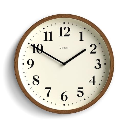 JONES CLOCKS® Lodge wanduhr | Kleine Moderne Uhr | 25cm | Dunkles holzimitat | Klassischer zeitgenössischer Stil für küche, Wohnzimmer oder büro von JONES CLOCKS