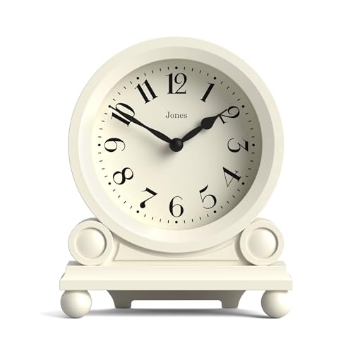JONES CLOCKS® Maida Vale kaminuhr | Kleine traditionelle schreibtischuhr | Blasscreme | Hübsch und charmant, ideal für kaminsims, bücherregal oder nachttisch von JONES CLOCKS