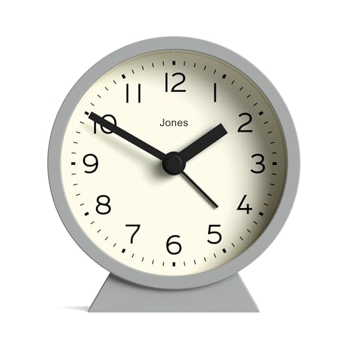 JONES CLOCKS® Midnight Mini-Wecker | Zeitgenössisches Design | Grau | Stilvoll, kompakt und funktional für Nachttisch, Schreibtisch oder Regal von JONES CLOCKS