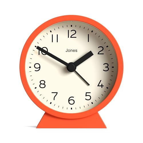 JONES CLOCKS® Midnight Mini-Wecker | Zeitgenössisches Design | Orange | Stilvoll, kompakt und funktional für Nachttisch, Schreibtisch oder Regal von JONES CLOCKS