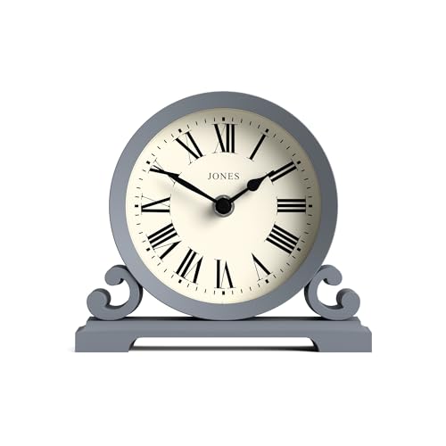 JONES CLOCKS® Saloon Kaminsims Uhr | Traditionelles doppelschneckendesign | Französische Marine | Römische ziffern | Klassischer Stil für Schreibtisch, Tisch, Regal oder nachttisch von JONES CLOCKS