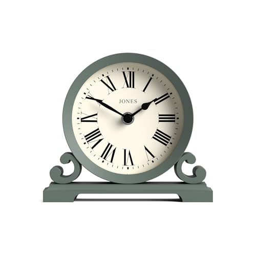 JONES CLOCKS® Saloon Kaminsims Uhr | Traditionelles doppelschneckendesign | Grün | Römische ziffern | Klassischer Stil für Schreibtisch, Tisch, Regal oder nachttisch von JONES CLOCKS