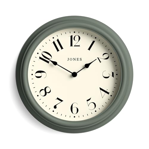 JONES CLOCKS® Serenity wanduhr | Klassische runde Uhr | 30cm | Grün | Hübsche arabische ziffern | Dekoratives Design, ideal für küche, Wohnzimmer oder Schlafzimmer von JONES CLOCKS