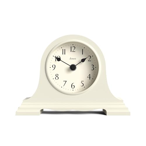 JONES CLOCKS® Speakeasy kaminuhr | Klassisches Design des napoleonhutes | Blasscreme | Zeitgenössischer klassischer Stil für Schreibtisch, Tisch, Regal oder nachttisch von JONES CLOCKS