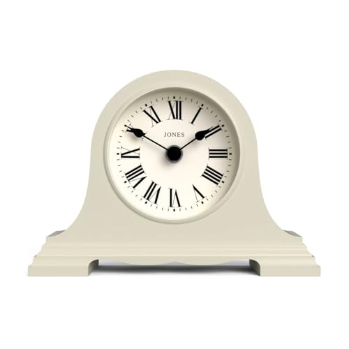 JONES CLOCKS® Speakeasy Tischuhr | Klassisches Napoleon|Hut|Design | Blasscreme | Römische Ziffern | Traditioneller Stil für Schreibtisch, Tisch, Regal oder Nachttisch von JONES CLOCKS