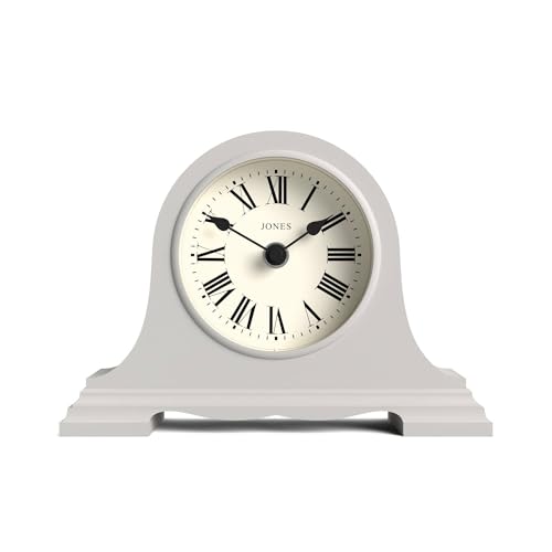 JONES CLOCKS® Speakeasy kaminuhr | Klassisches Design des napoleonhutes | Grau | Römische ziffern | Traditioneller Stil für Schreibtisch, Tisch, Regal oder nachttisch von JONES CLOCKS