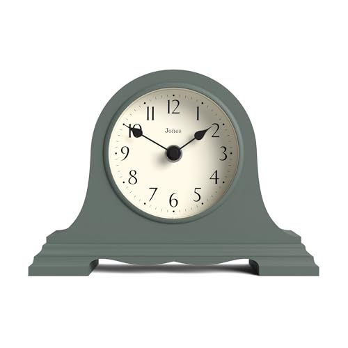 JONES CLOCKS® Speakeasy Tischuhr | Klassisches Napoleon Hut Design | Grün | Zeitgenössischer klassischer Stil für Schreibtisch, Tisch, Regal oder Nachttisch von JONES CLOCKS