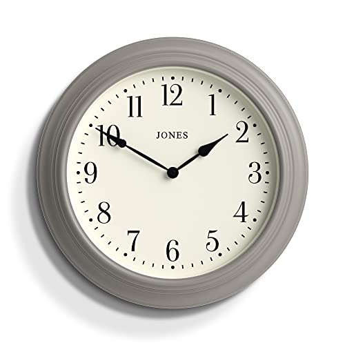 JONES CLOCKS® Supper Club wanduhr | Große Klassische runde Uhr | 40cm | Mittelgrau | Leicht lesbare Zahlen | Traditionelles Design, ideal für küche oder Wohnzimmer von JONES CLOCKS