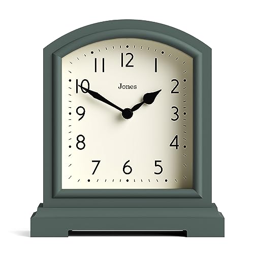 JONES CLOCKS® Tavern Mantel-Uhr - Traditionelles/Klassisches Design - Schlafzimmer-Uhr - Wohnzimmer-Uhr - Büro-Uhr - Kaminsims-Uhr - Schreibtisch-Uhr - Regal-Uhr - Kleine Uhr (Grün) von JONES CLOCKS