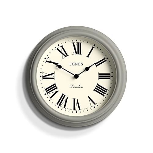 JONES CLOCKS® Venetian wanduhr | Klassische runde Uhr | 30cm | Grau | Römische ziffern | Traditionelles Design, ideal für küche, Wohnzimmer oder Schlafzimmer von JONES CLOCKS