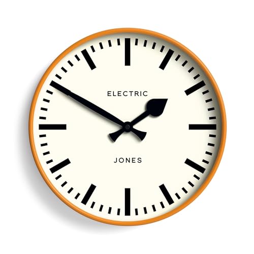 JONES CLOCKS® Tiger Wanduhr | Moderne runde Stationsuhr | 30cm | Orange | Cooler Designer|Look für Küche, Wohnzimmer oder Büro von JONES CLOCKS