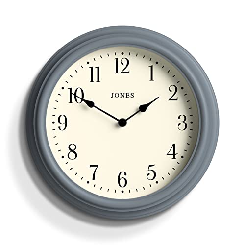 JONES CLOCKS® Venetian Wanduhr – Runde Wanduhr – Klassisches traditionelles Design – Designer-Wanduhr – Küchenuhr – Wohnzimmeruhr – Bürouhr – Dekoratives Gehäuse (Marineblau/Arabische Ziffern) von JONES CLOCKS