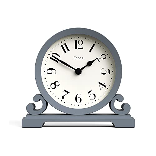 JONES CLOCKS® Saloon Kaminsimsuhr - Traditionelles/Klassisches Design - Schlafzimmeruhr - Wohnzimmeruhr - Bürouhr - Kaminsimsuhr - Schreibtischuhr - Regaluhr - Kleine Uhr (French Navy) von JONES CLOCKS